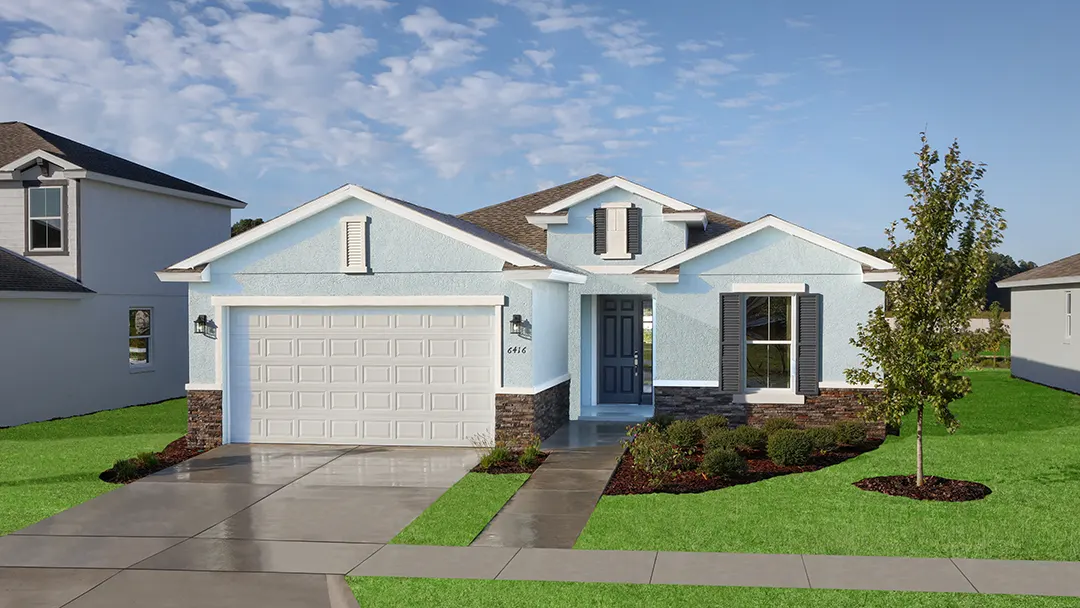 Exterior front view of Garnet model home in Sorrel Grove